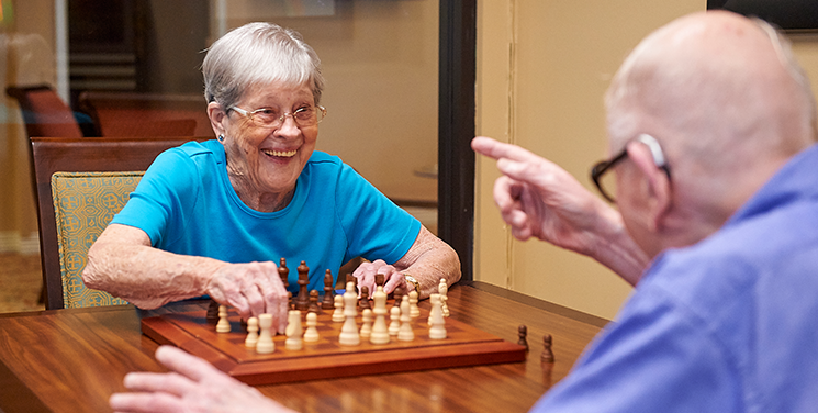 seniors playing chess